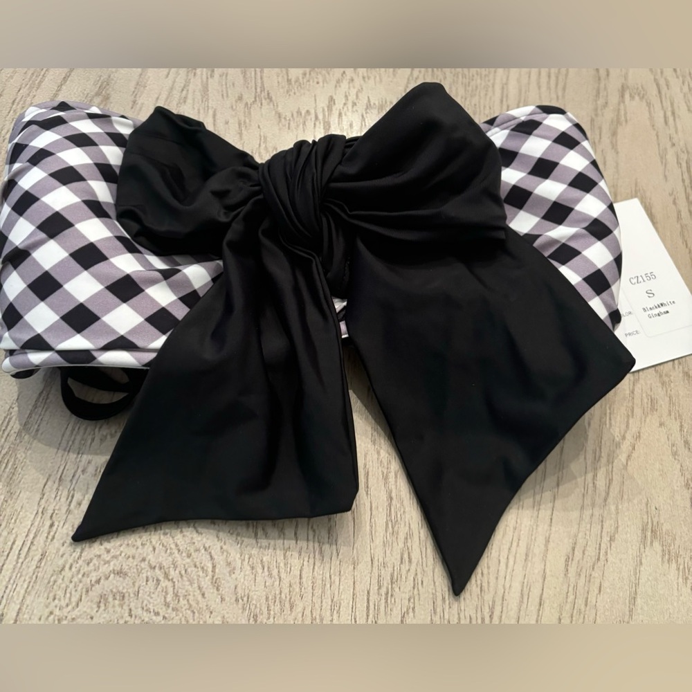 Unique Vintage Gingham Bikini Top